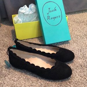Jack Rogers Lucie Suede II Flat Black Size 8